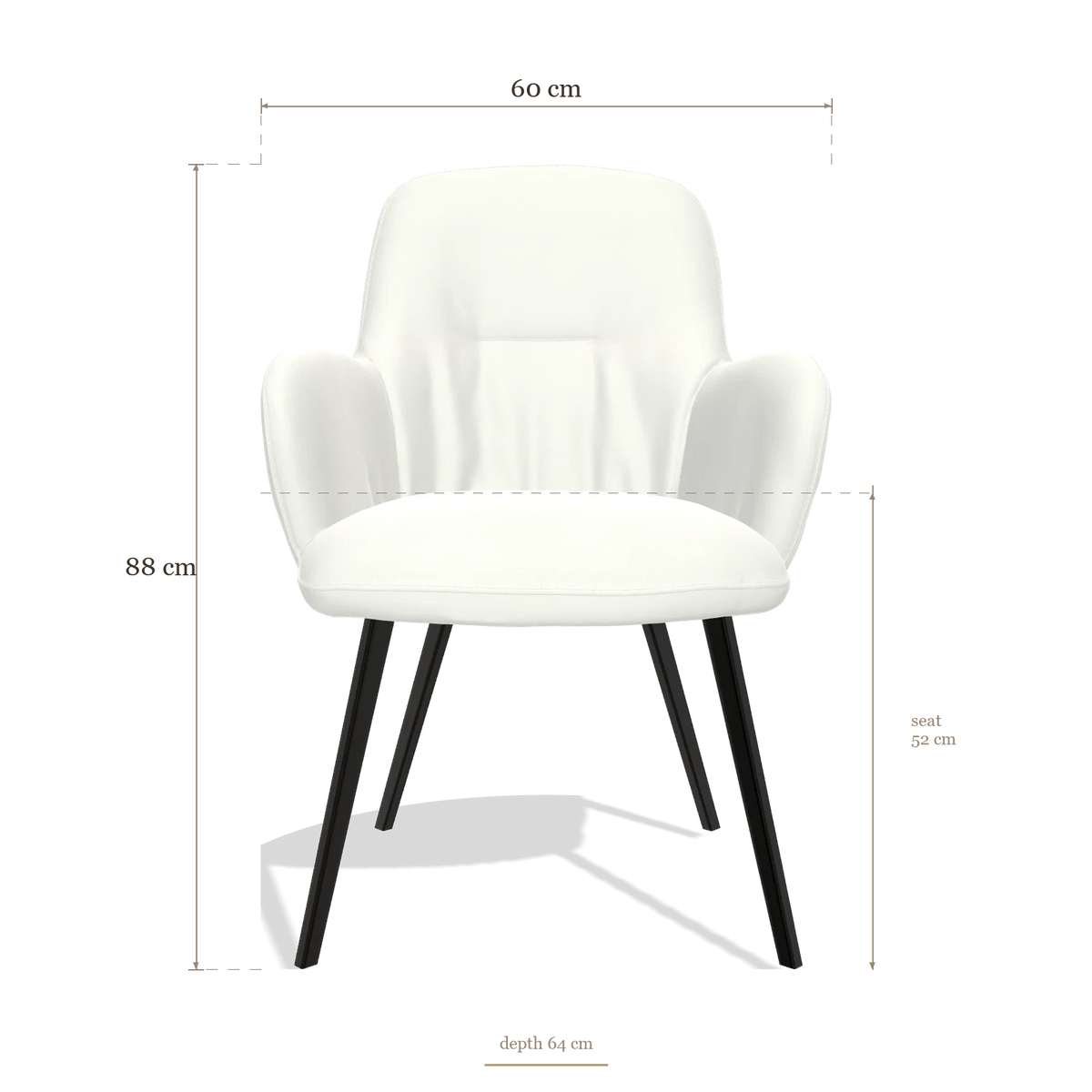Chaise de salle à manger Mancini 6538, dimensions 60 x 64 x 88 cm