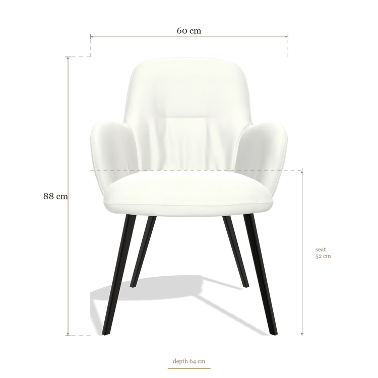 Chaise de salle à manger Mancini 6538, dimensions 60 x 64 x 88 cm