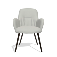 Chaise de salle à manger Mancini 6538 en Cuir B970 (gris clair), pieds en espresso, vue de face