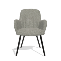 Esszimmerstuhl Mancini 6538 in Stoff Lodge 01 (Taupe), Beine in Schwarz, Vorderansicht