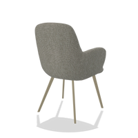 Esszimmerstuhl Mancini 6538 in Stoff Lodge 01 (Taupe), Beine in Champagner, Schrägansicht von hinten