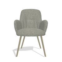 Esszimmerstuhl Mancini 6538 in Stoff Lodge 01 (Taupe), Beine in Champagner, Vorderansicht