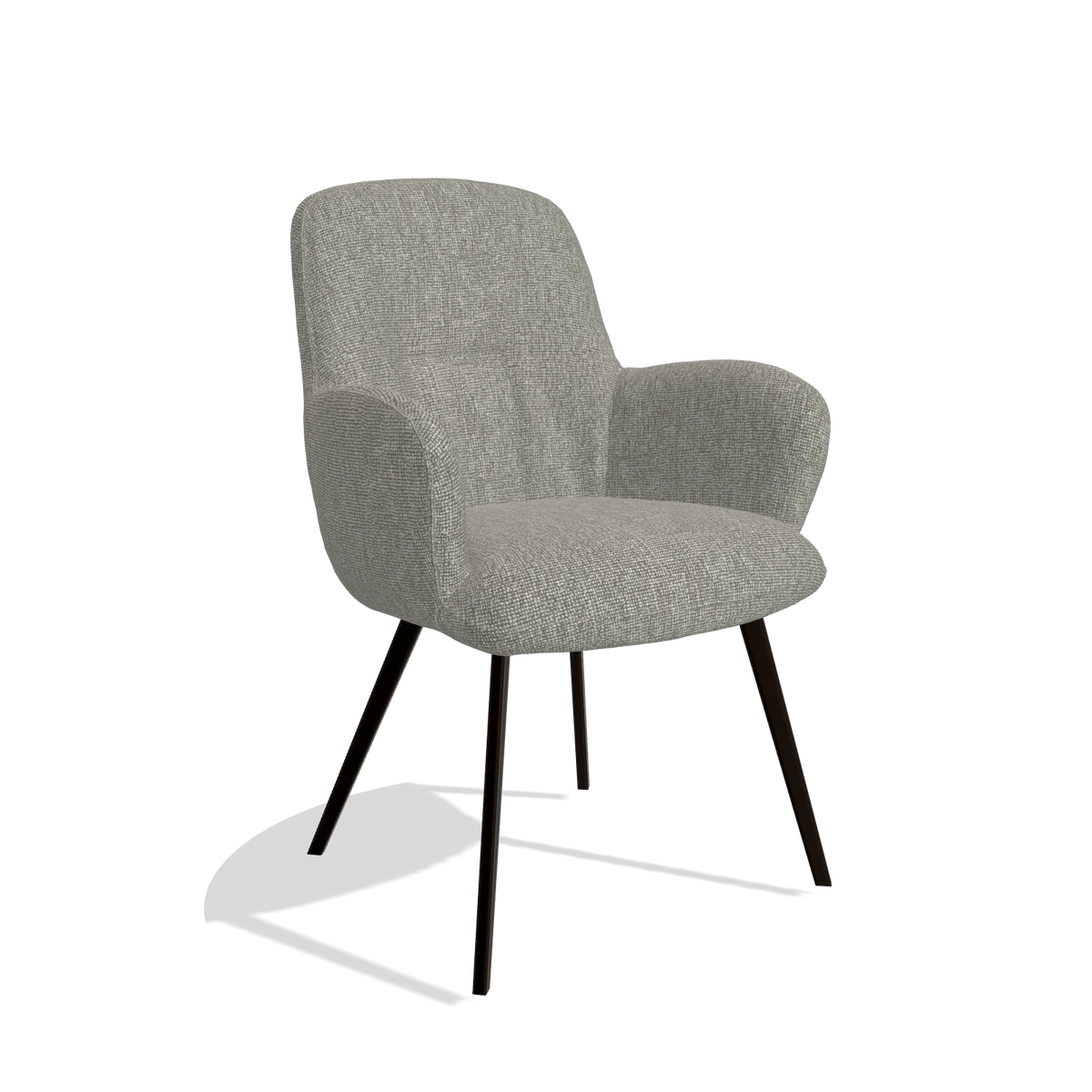 Esszimmerstuhl Mancini 6538 in Stoff Lodge 01 (Taupe), Beine in Espresso, Schrägansicht