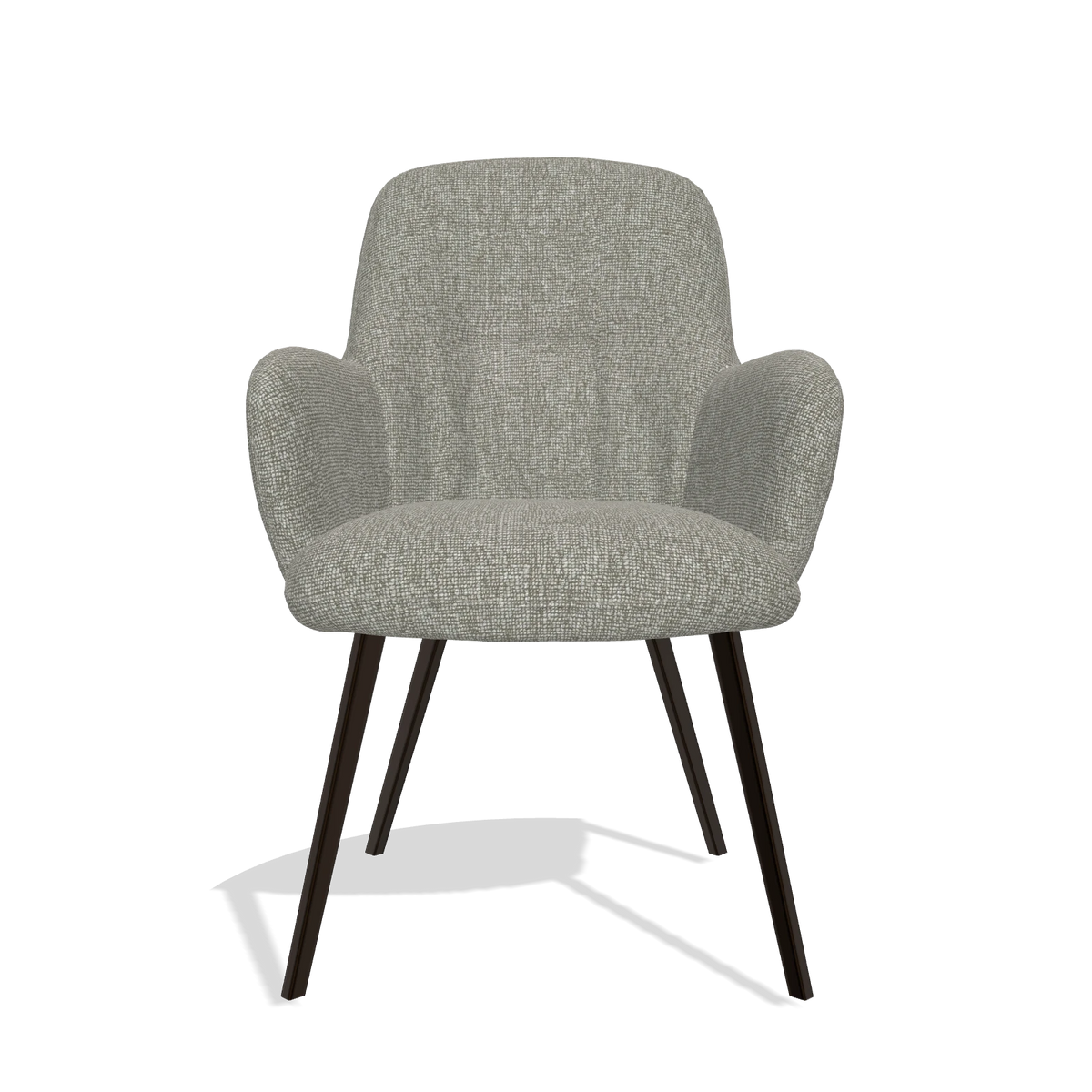 Esszimmerstuhl Mancini 6538 in Stoff Lodge 01 (Taupe), Beine in Espresso, Vorderansicht