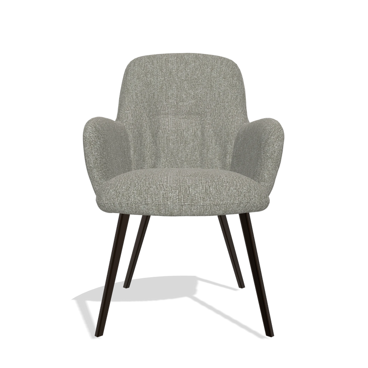 Esszimmerstuhl Mancini 6538 in Stoff Lodge 01 (Taupe), Beine in Espresso, Vorderansicht