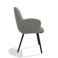 Esszimmerstuhl Mancini 6538 in Stoff Lodge 01 (Taupe), Beine in Espresso, Seitenansicht