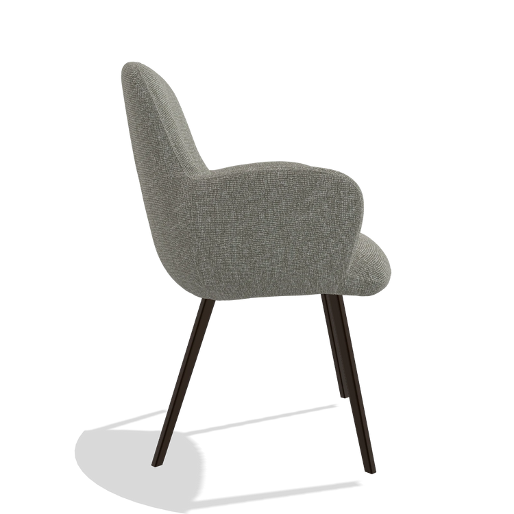 Esszimmerstuhl Mancini 6538 in Stoff Lodge 01 (Taupe), Beine in Espresso, Seitenansicht