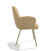 Eetkamerstoel Mancini 6538 in stof Mito 170 (beige), poten in champagne, zijaanzicht
