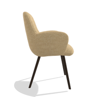Eetkamerstoel Mancini 6538 in stof Mito 170 (beige), poten in espresso, zijaanzicht