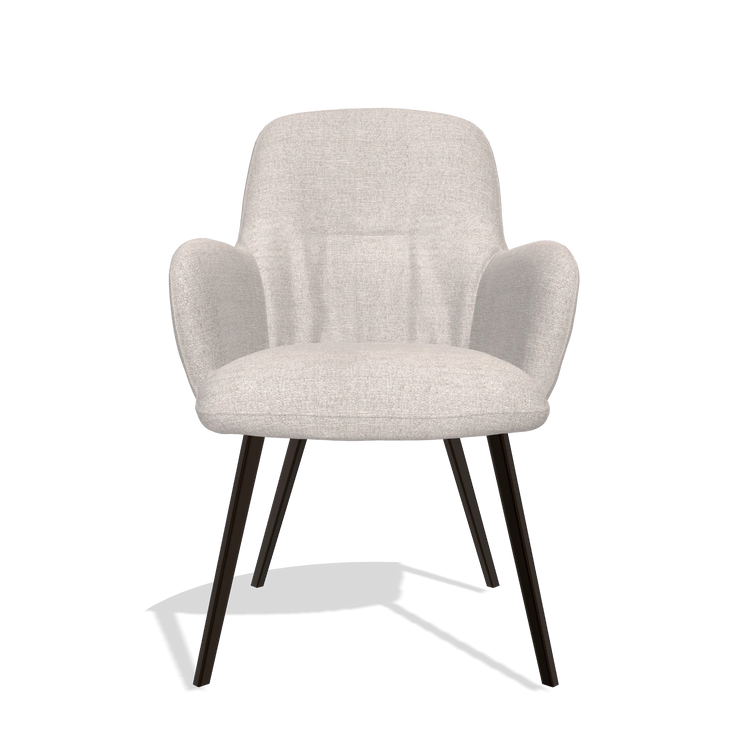 Chaise de salle à manger Mancini 6538 en tissu Oasis 01 (gris clair), pieds en espresso, vue de face
