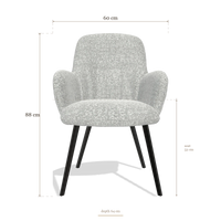 Silla de comedor Mancini 6538, medidas 60 x 64 x 88 cm