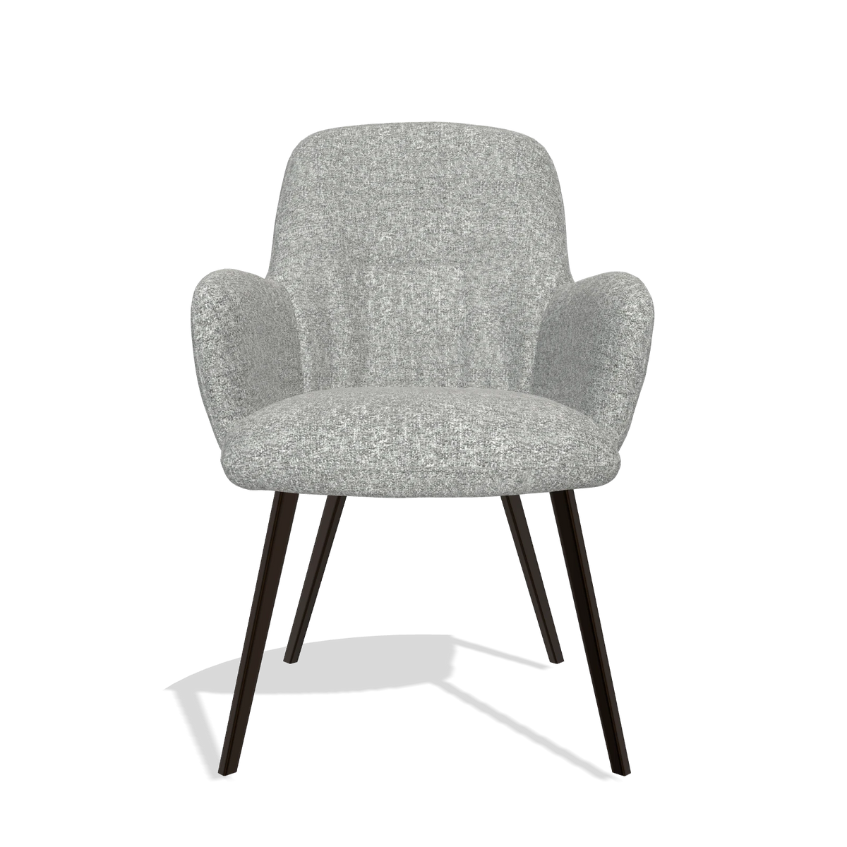 Silla de comedor Mancini 6538 en tela Oasis 40 (greige), patas en espresso, vista frontal