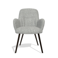 Silla de comedor Mancini 6538 en tela Oasis 40 (greige), patas en espresso, vista frontal