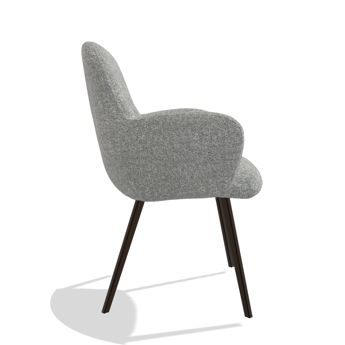 Silla de comedor Mancini 6538 en tela Oasis 40 (greige), patas en espresso, vista lateral