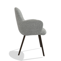 Silla de comedor Mancini 6538 en tela Oasis 40 (greige), patas en espresso, vista lateral