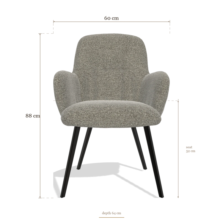 Dining Chair Mancini 6538, dimensions 60 x 64 x 88 cm
