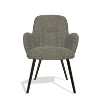 Dining Chair Mancini 6538 in Sneak 10 fabric (dark grey), espresso legs, front view