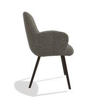 Dining Chair Mancini 6538 in Sneak 10 fabric (dark grey), espresso legs, side view