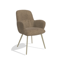 Dining Chair Mancini 6538 in Sneak 16 fabric (olive), champagne legs, angled view