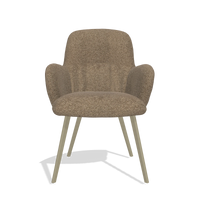 Dining Chair Mancini 6538 in Sneak 16 fabric (olive), champagne legs, front view