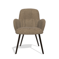 Dining Chair Mancini 6538 in Sneak 16 fabric (olive), espresso legs, front view