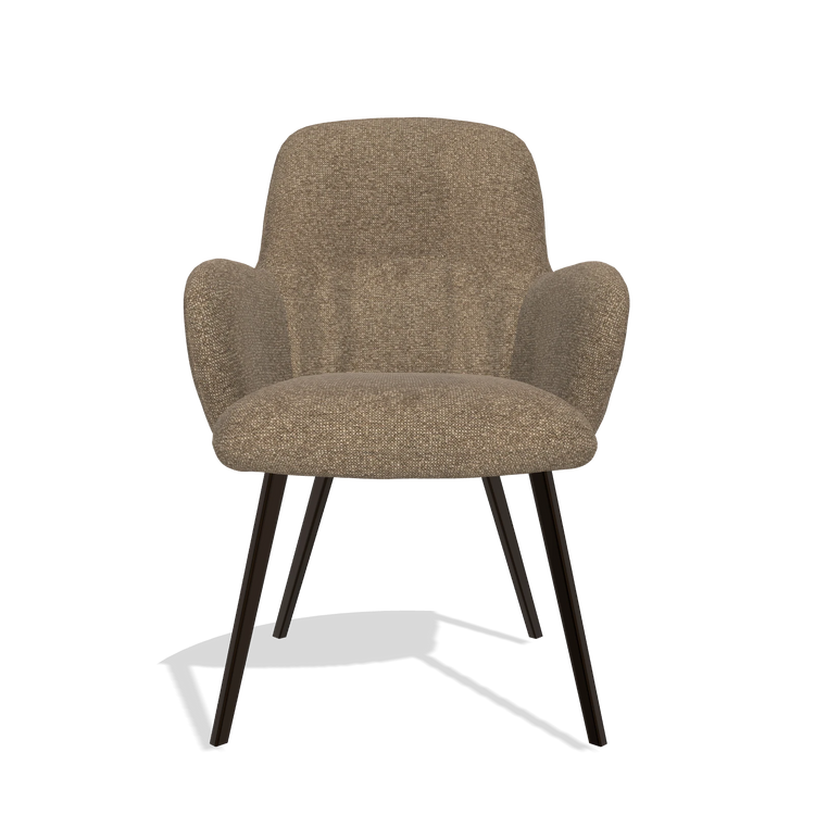 Dining Chair Mancini 6538 in Sneak 16 fabric (olive), espresso legs, front view