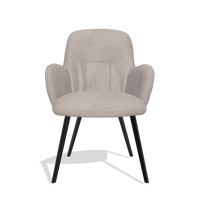 Chaise de salle à manger Mancini 6538 en tissu Stella 106 (grège), pieds en noir, vue de face