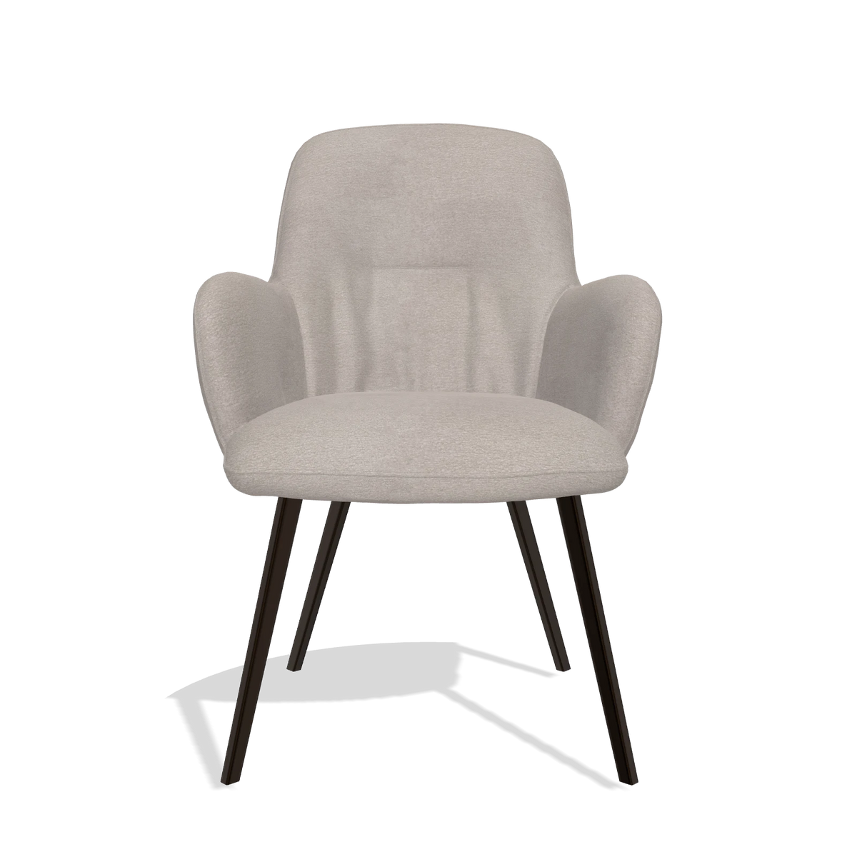 Chaise de salle à manger Mancini 6538 en tissu Stella 106 (grège), pieds en espresso, vue de face