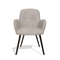 Chaise de salle à manger Mancini 6538 en tissu Stella 106 (grège), pieds en espresso, vue de face
