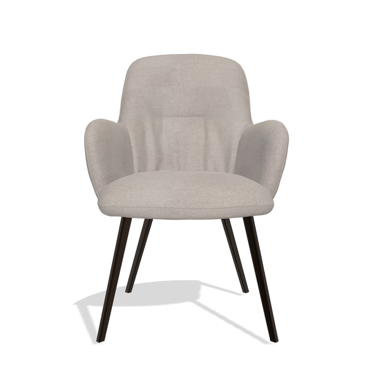 Chaise de salle à manger Mancini 6538 en tissu Stella 106 (grège), pieds en espresso, vue de face