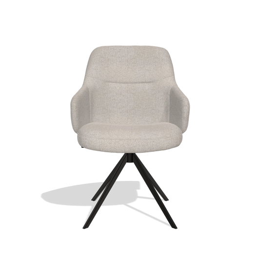 Chaise de salle à manger Marilyn De Luxe 6601 en tissu Glory 196 (vieux rose), pied pivotant en noir, vue de face
