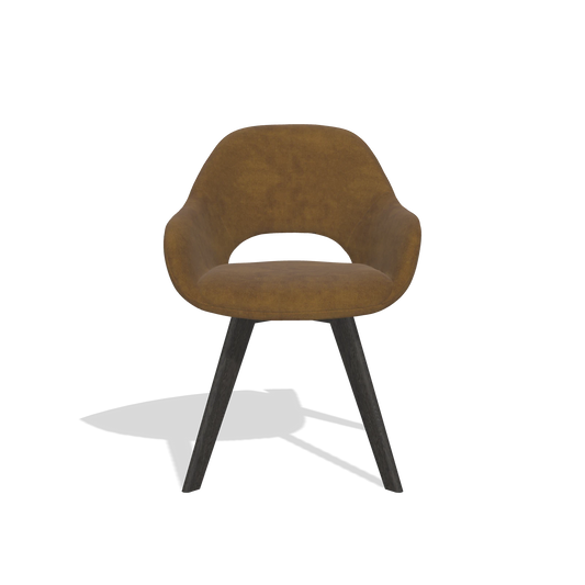 Chaise de salle à manger Marino 6608 en tissu Adore 132 (marron), pieds en tabac, vue de face