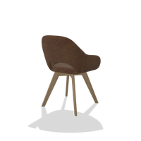 Dining Chair Marino 6608 in Adore 28 fabric (chocolate), natural legs, back angled view