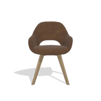 Dining Chair Marino 6608 in Adore 28 fabric (chocolate), natural legs, front view