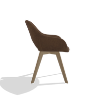 Dining Chair Marino 6608 in Adore 28 fabric (chocolate), natural legs, side view