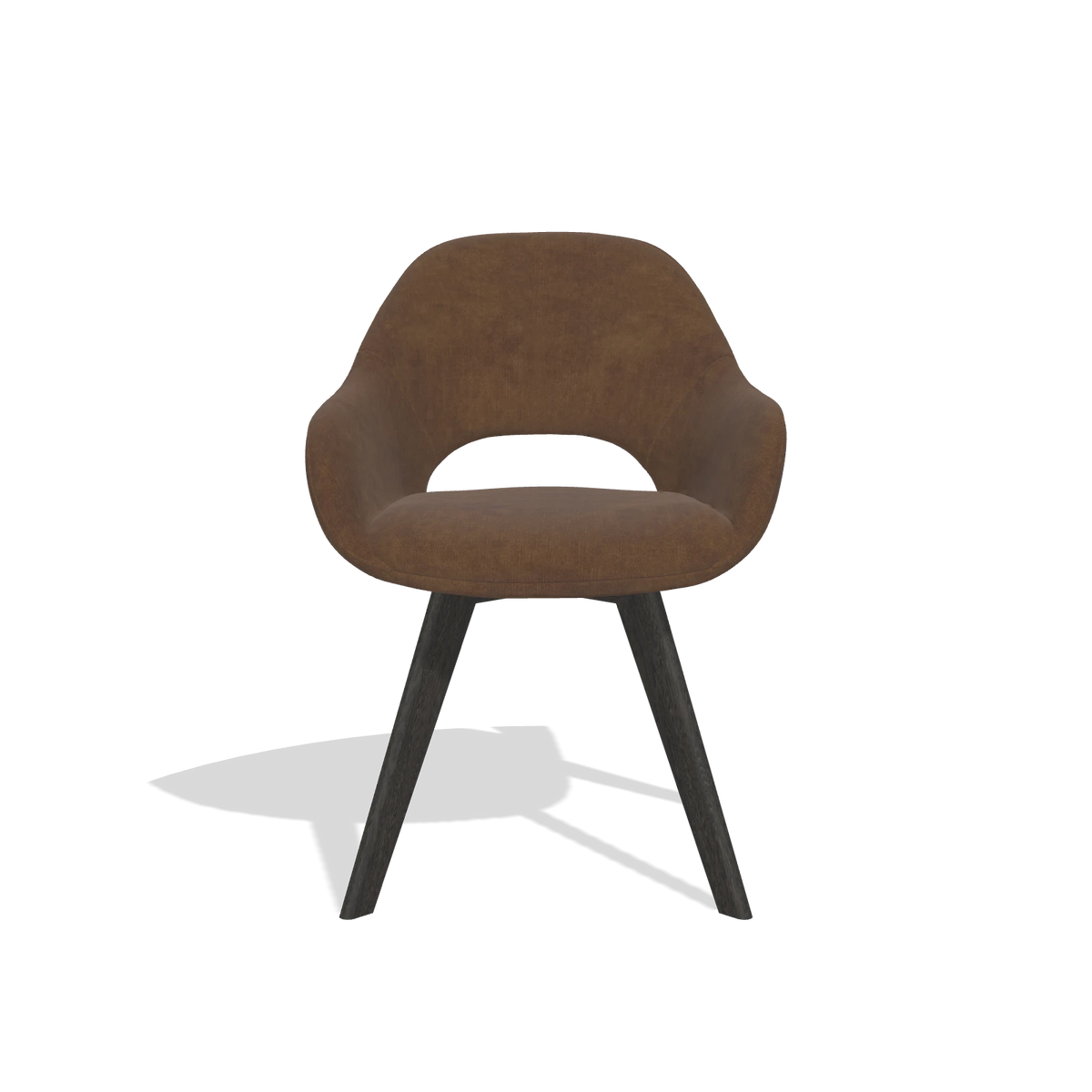 Dining Chair Marino 6608 in Adore 28 fabric (chocolate), tobacco legs, front view