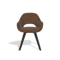 Dining Chair Marino 6608 in Adore 28 fabric (chocolate), tobacco legs, front view