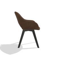 Dining Chair Marino 6608 in Adore 28 fabric (chocolate), tobacco legs, side view