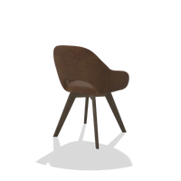 Dining Chair Marino 6608 in Adore 28 fabric (chocolate), walnut legs, back angled view
