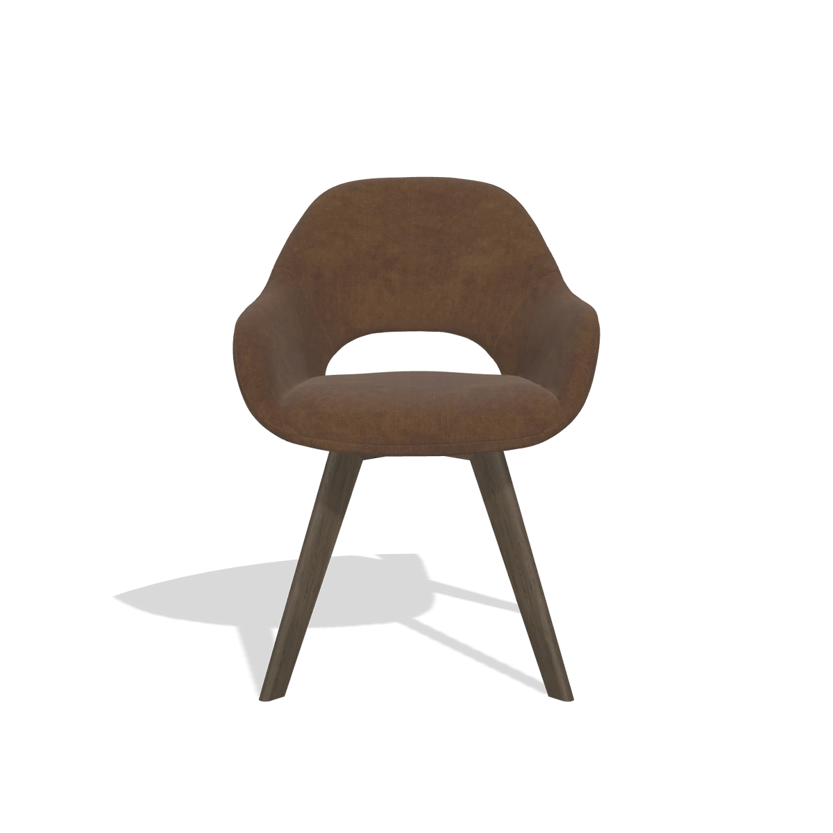 Dining Chair Marino 6608 in Adore 28 fabric (chocolate), walnut legs, front view