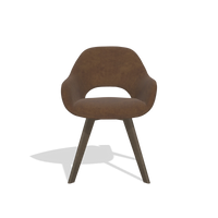 Dining Chair Marino 6608 in Adore 28 fabric (chocolate), walnut legs, front view