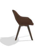 Dining Chair Marino 6608 in Adore 28 fabric (chocolate), walnut legs, side view