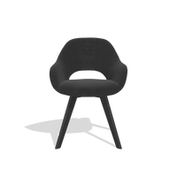 Dining Chair Marino 6608 in Adore 67 fabric (black), black legs, front view