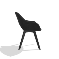 Dining Chair Marino 6608 in Adore 67 fabric (black), black legs, side view