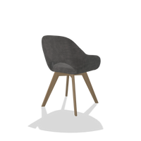 Dining Chair Marino 6608 in Adore 68 fabric (dark grey), natural legs, back angled view