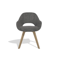 Dining Chair Marino 6608 in Adore 68 fabric (dark grey), natural legs, front view