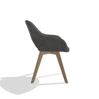 Dining Chair Marino 6608 in Adore 68 fabric (dark grey), natural legs, side view
