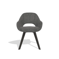 Dining Chair Marino 6608 in Adore 68 fabric (dark grey), tobacco legs, front view