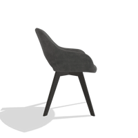 Dining Chair Marino 6608 in Adore 68 fabric (dark grey), tobacco legs, side view