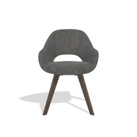 Dining Chair Marino 6608 in Adore 68 fabric (dark grey), walnut legs, front view